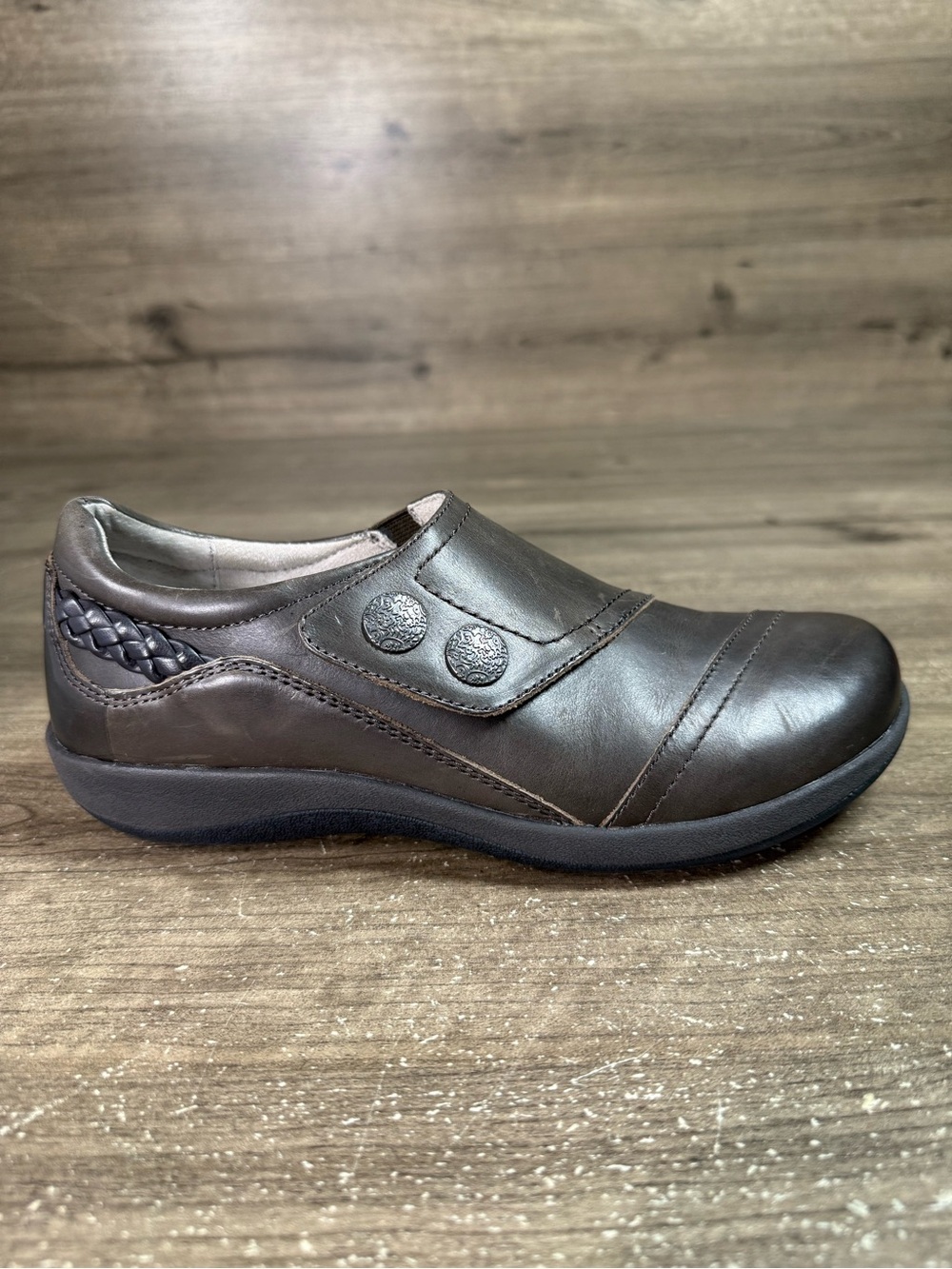 Aetrex Karina DM507 Womens 7.5-8 M Iron Leather Comfort Walking Shoes